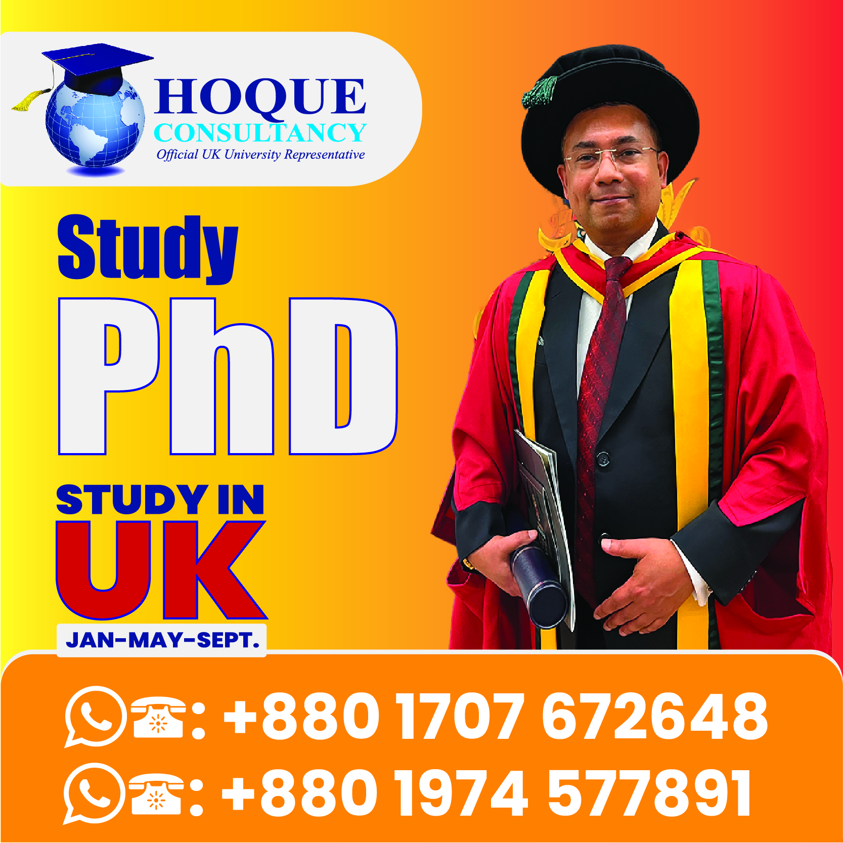 PhD STUDY IN UK JAN-MAY-SEPT.