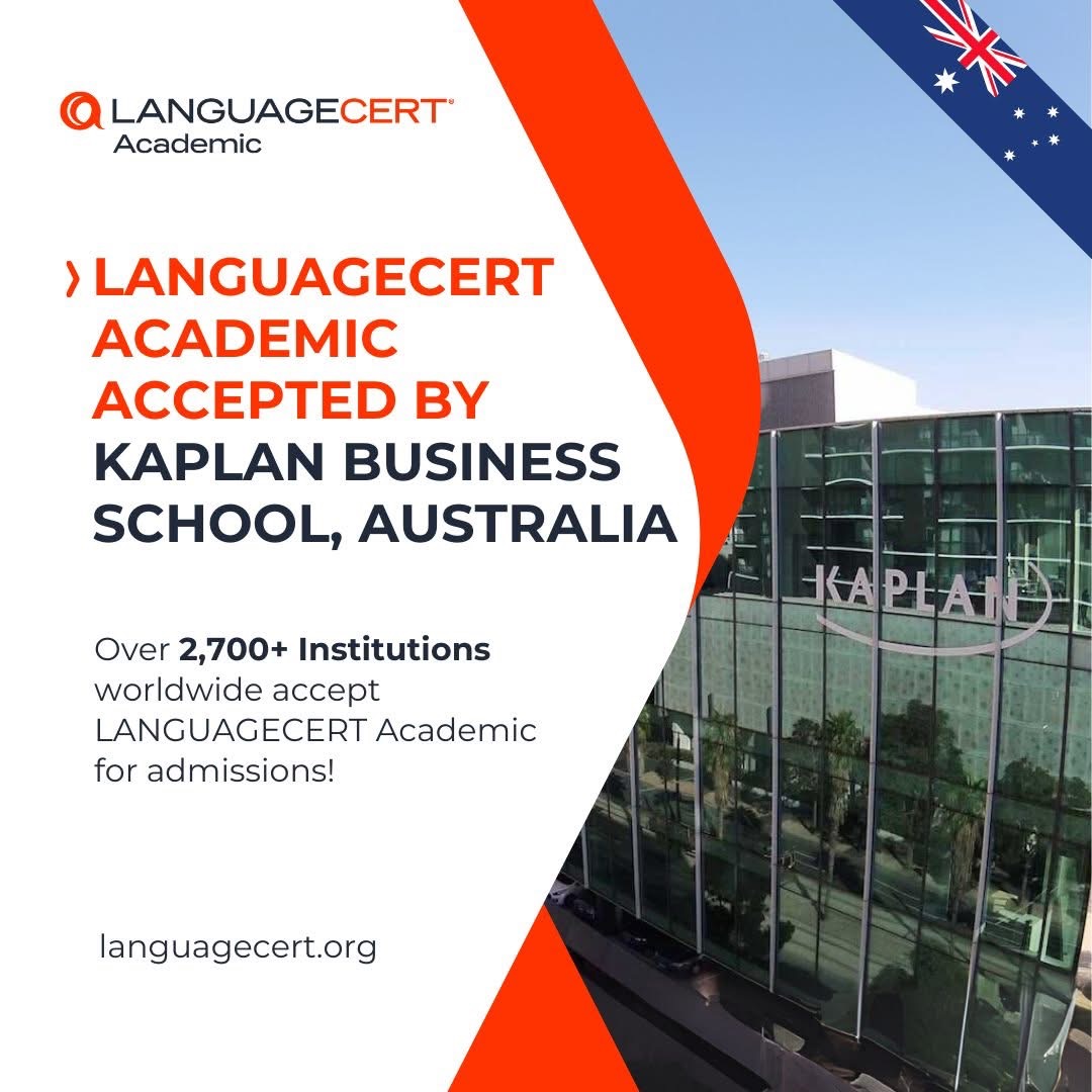 LANGUAGECERT ACADEMIC ACCEPTED BY KAPLAN BUSINESS SCHOOL, AUSTRALIA
