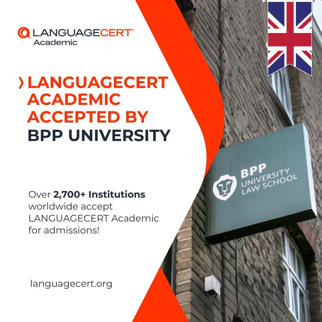 LANGUAGECERT ACADEMIC ACCEPTED BY BPP UNIVERSITY