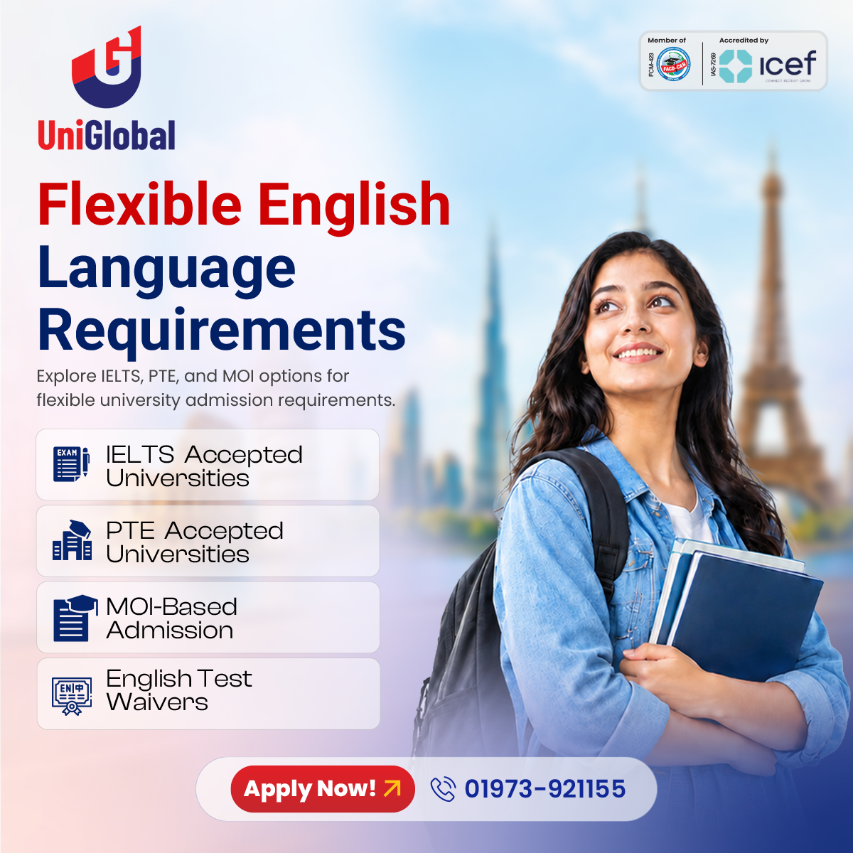 IELTS, PTE & MOI Options